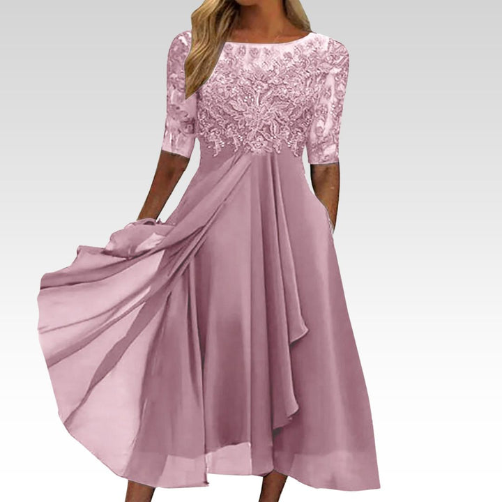 Zaria – Vestido Midi de Renda que Valoriza