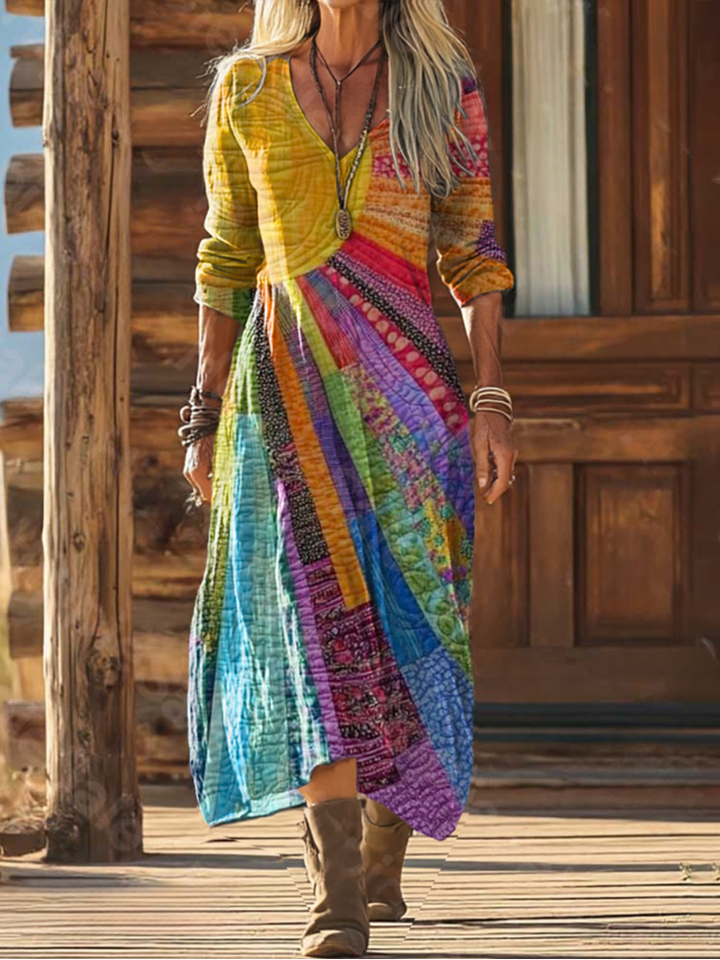 Vestido com Estampa Boêmia Sun