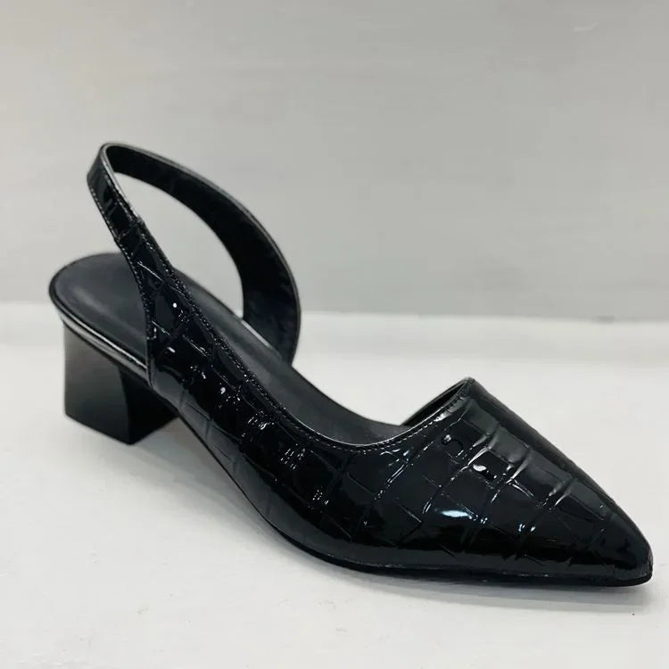 Magda® | Scarpins ortopédicos femininos com salto bloco e estampa de crocodilo