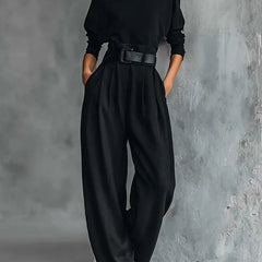 Jessica | Women's Turtleneck Two-Piece Set, Straight-Leg Tailored Trousers Outfit