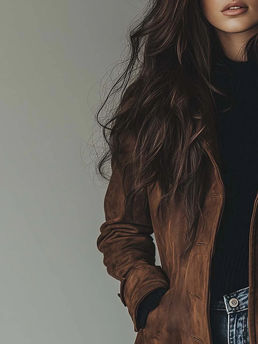 Trench Coat Vintage de Camurça