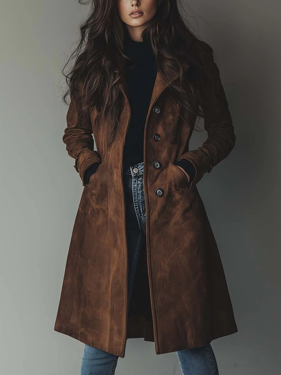Trench Coat Vintage de Camurça