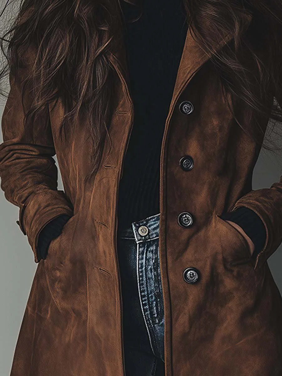 Trench Coat Vintage de Camurça