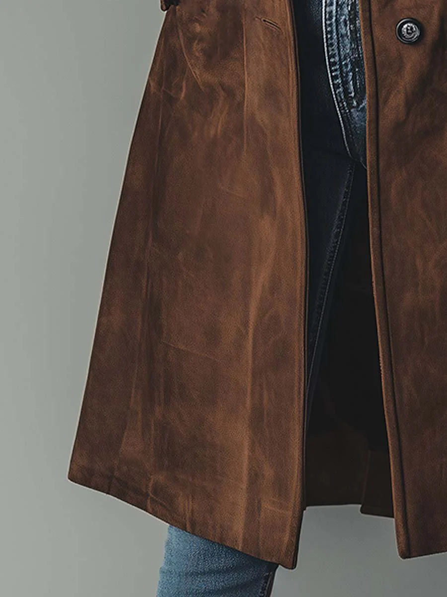 Trench Coat Vintage de Camurça