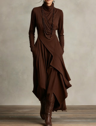 Keirae | Flowing High Neck Christmas Dress
