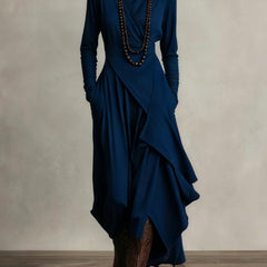 Keirae | Flowing High Neck Christmas Dress