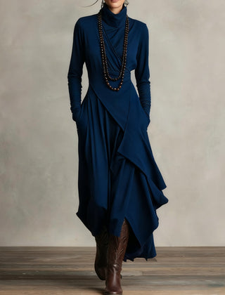 Keirae | Flowing High Neck Christmas Dress