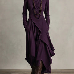 Keirae | Flowing High Neck Christmas Dress
