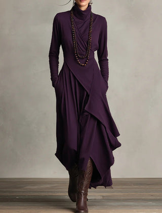 Keirae | Flowing High Neck Christmas Dress