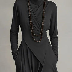 Keirae | Flowing High Neck Christmas Dress