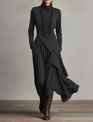 Keirae | Flowing High Neck Christmas Dress