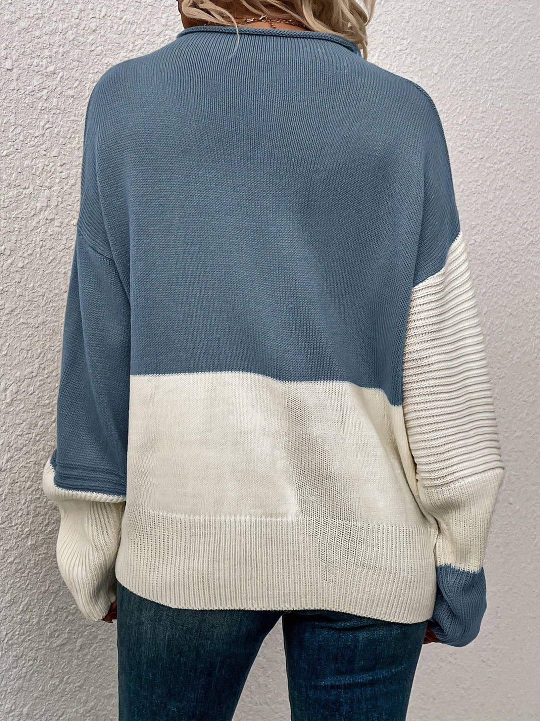 Talia | Chic Two-Tone Drop-Shoulder Style Pullover