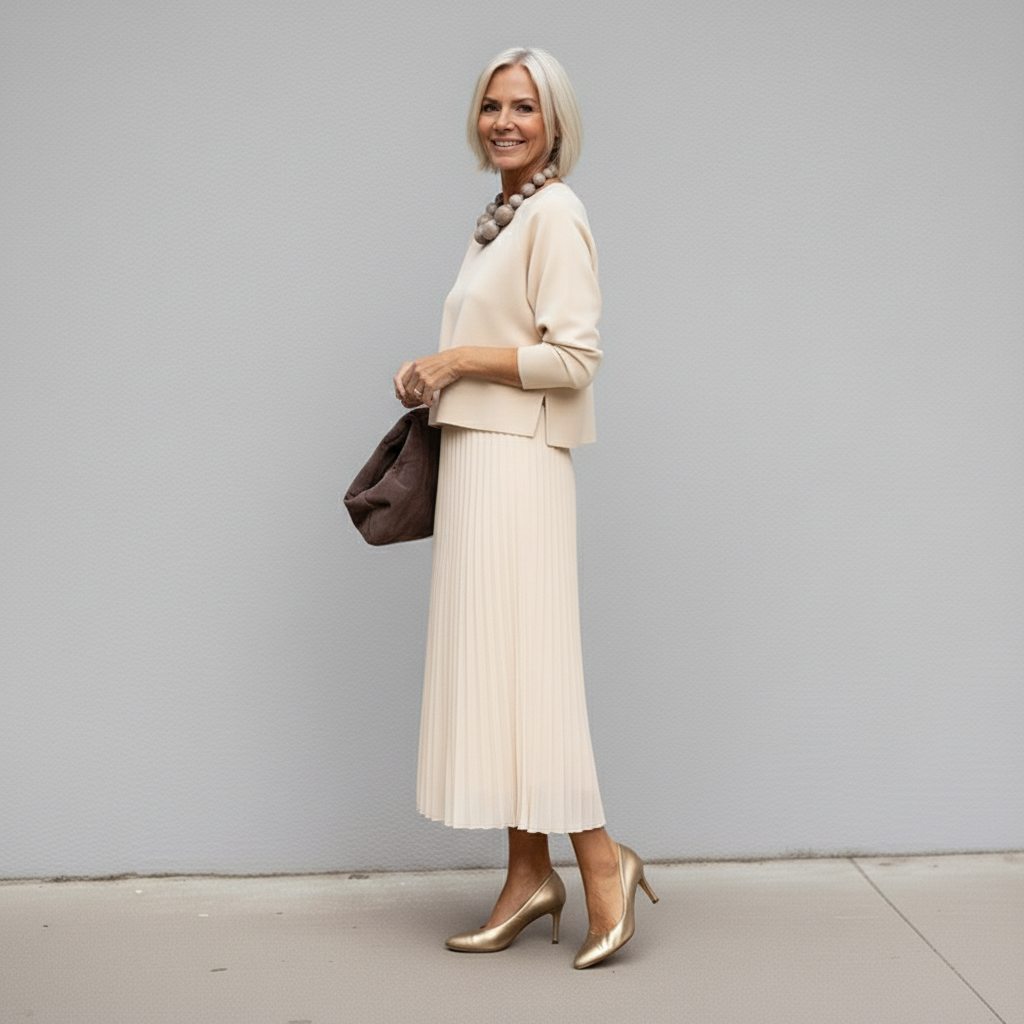 Emmie | Women's Knit Two-Piece Set, Sleeveless Dress and Layering Top Outfit