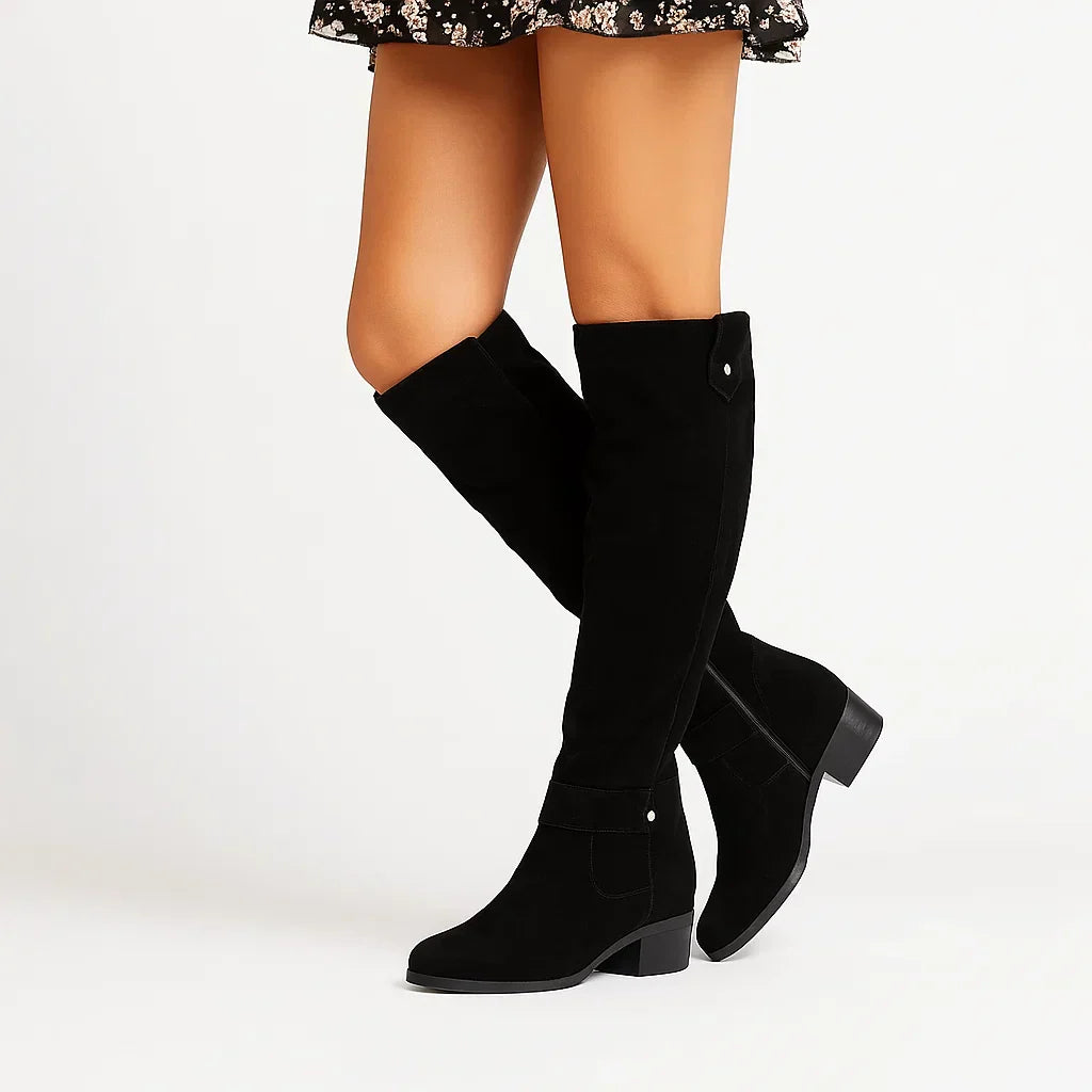 Botas de Inverno Femininas Pretas Confortáveis Design 4 Estações Com Solado Antiderrapante