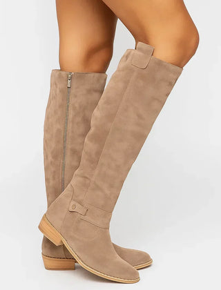 Women's Vegan Leather Winter Boots, Water-Repellent Non-Slip 4-Season Boots