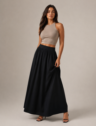 Ava | Cotton Clothing Maxi Linen Skirt