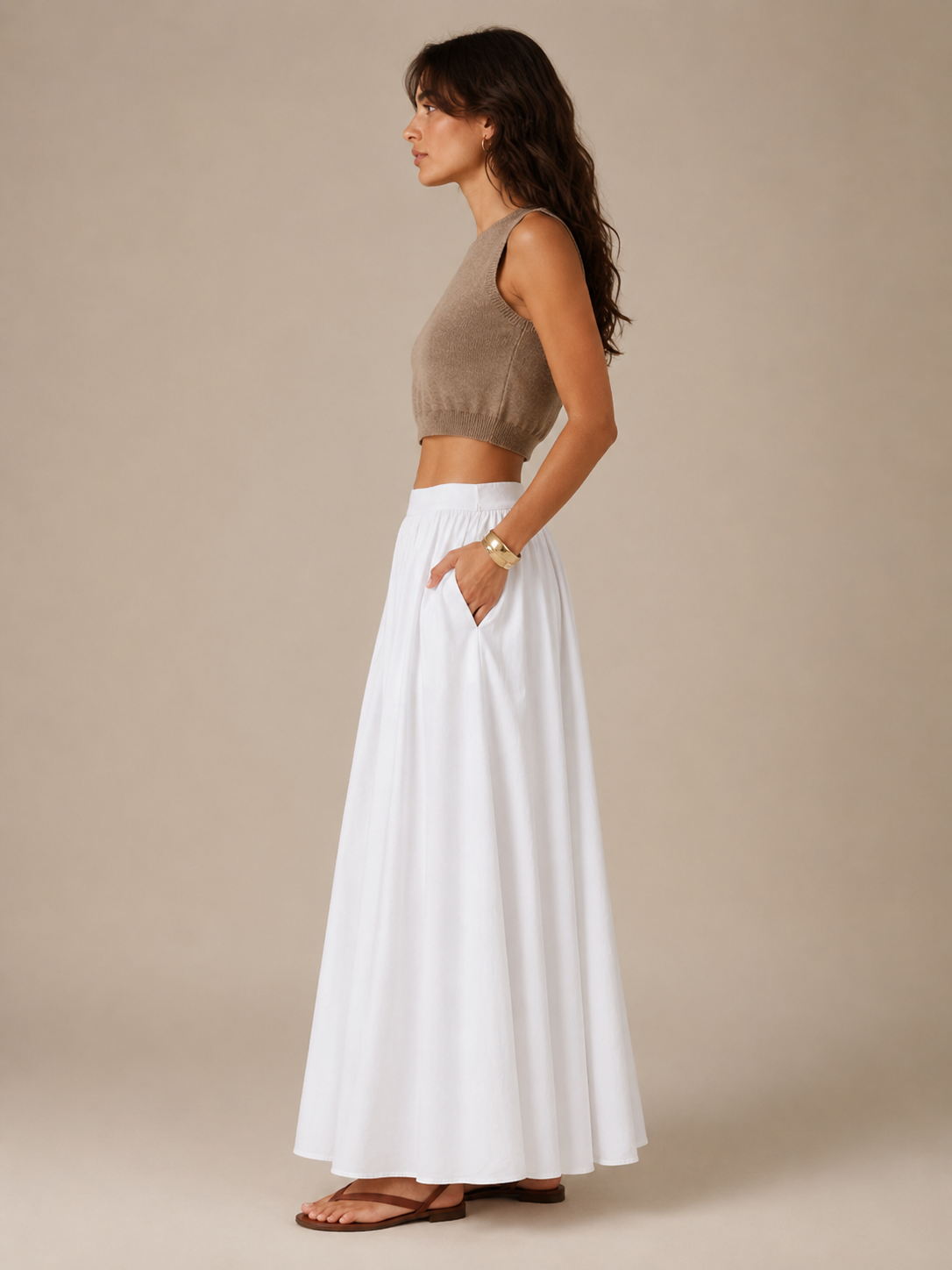 Ava | Cotton Clothing Maxi Linen Skirt