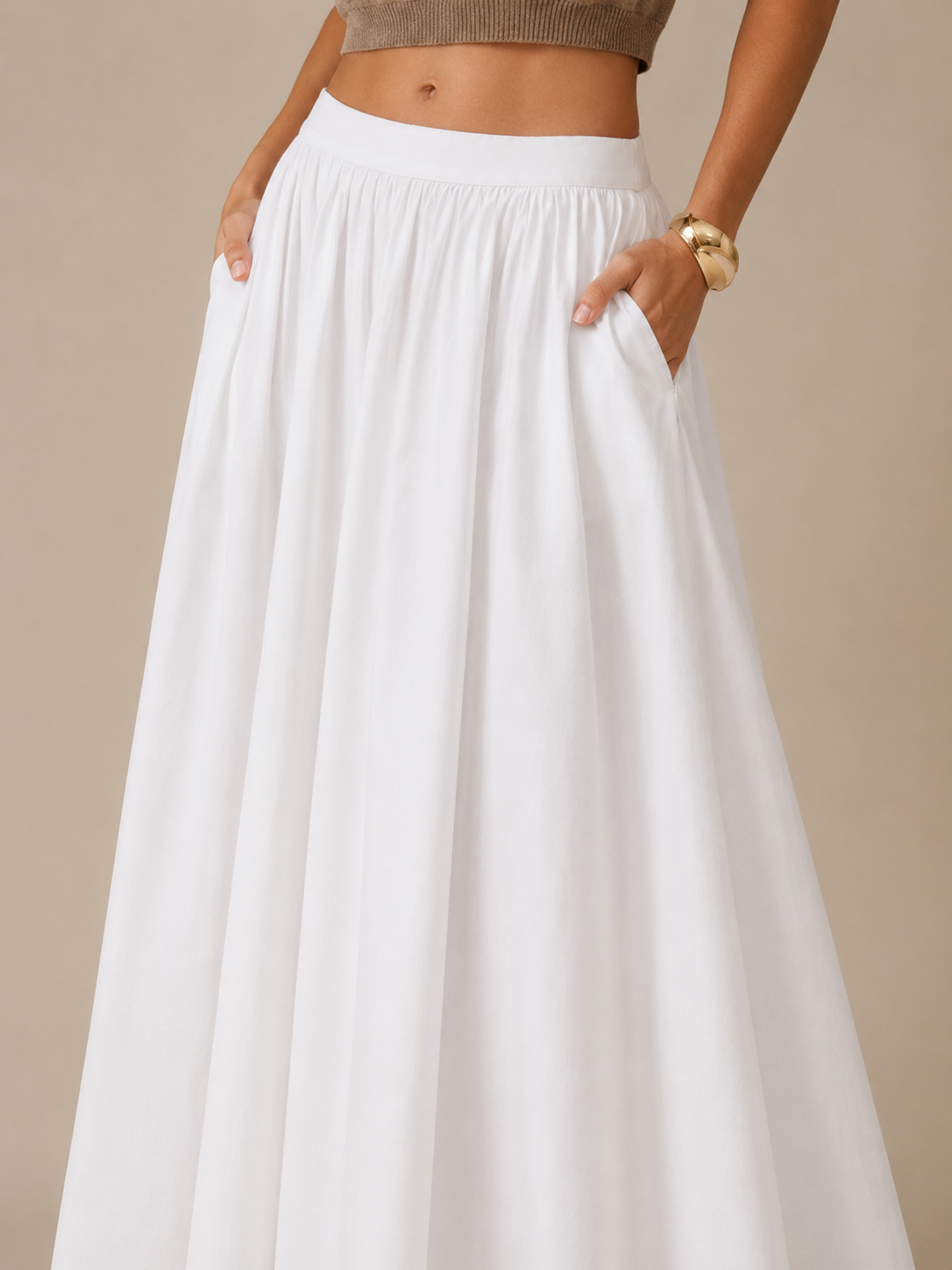 Ava | Cotton Clothing Maxi Linen Skirt