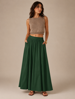 Ava | Cotton Clothing Maxi Linen Skirt