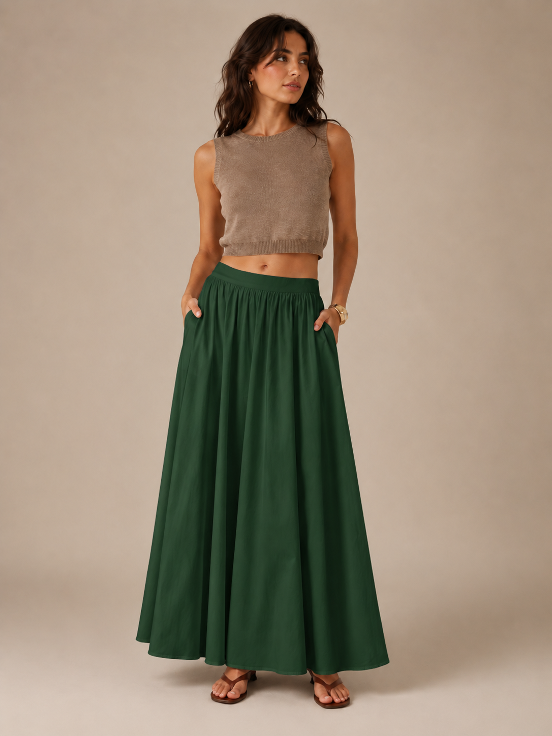 Ava | Cotton Clothing Maxi Linen Skirt