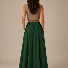 Ava | Cotton Clothing Maxi Linen Skirt