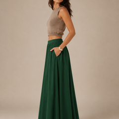 Ava | Cotton Clothing Maxi Linen Skirt