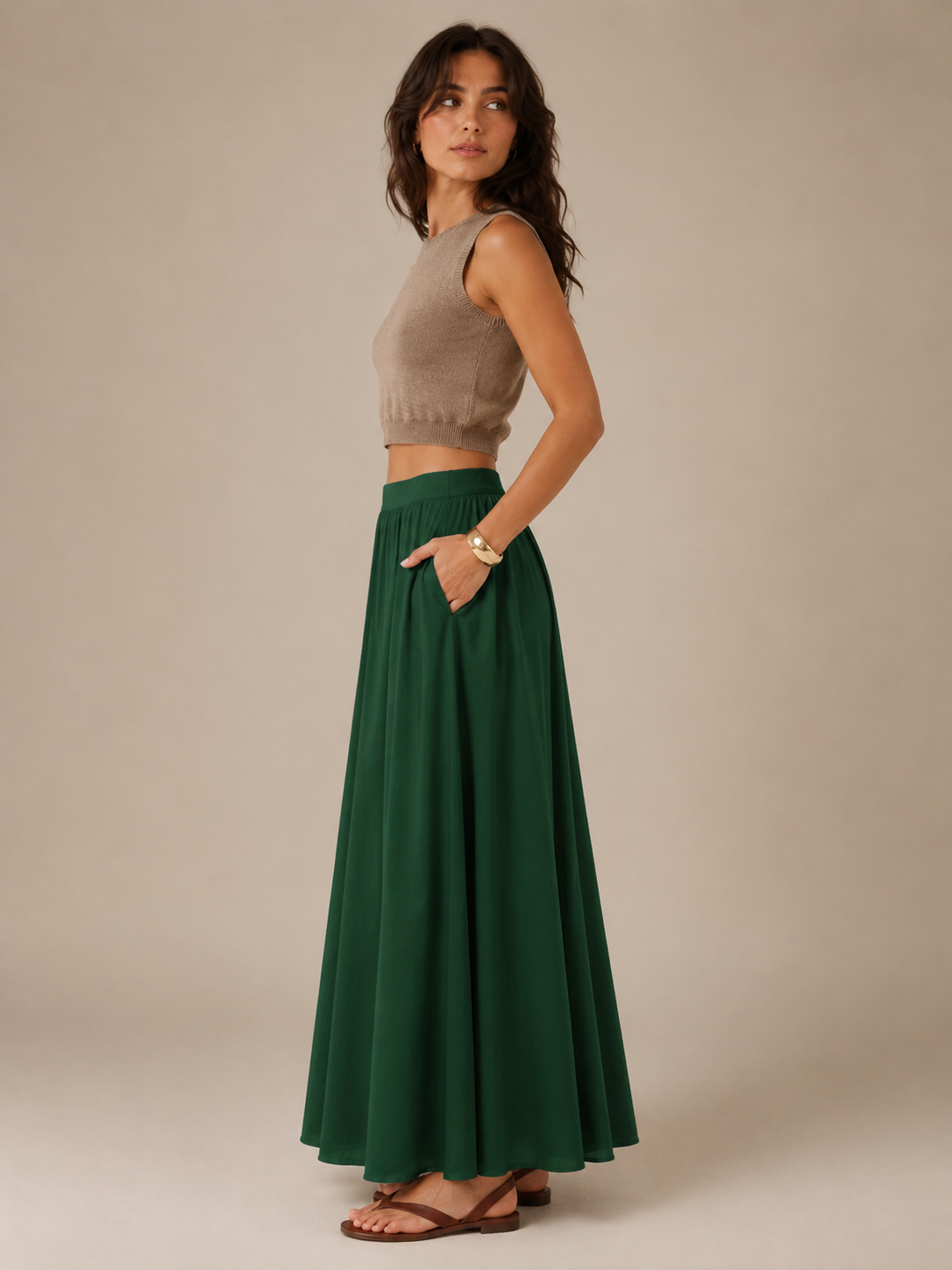 Ava | Cotton Clothing Maxi Linen Skirt