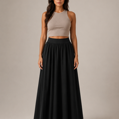 Ava | Cotton Clothing Maxi Linen Skirt