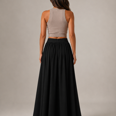 Ava | Cotton Clothing Maxi Linen Skirt