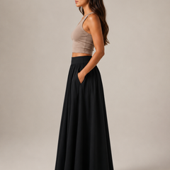 Ava | Cotton Clothing Maxi Linen Skirt