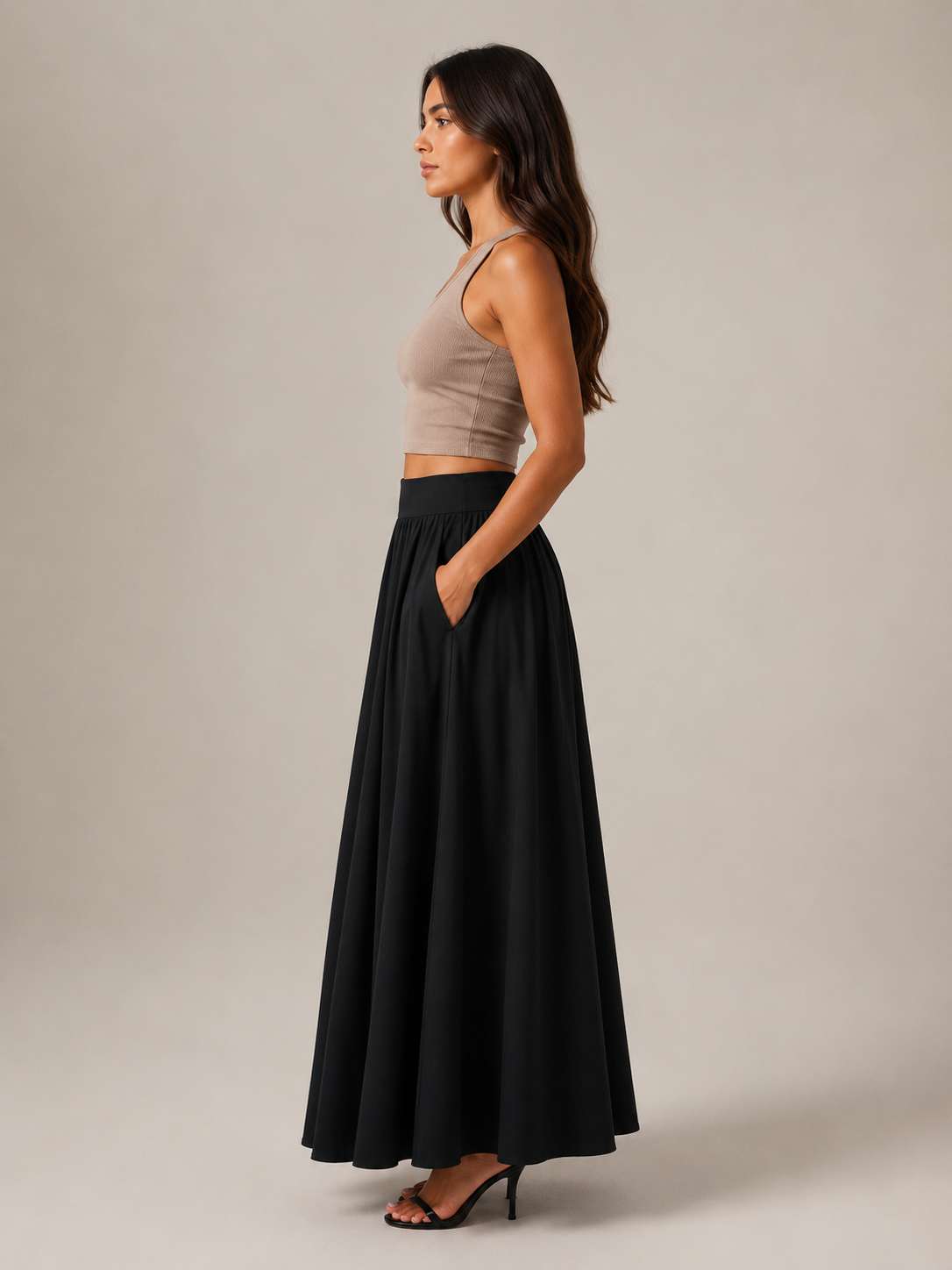 Ava | Cotton Clothing Maxi Linen Skirt
