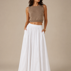 Ava | Cotton Clothing Maxi Linen Skirt