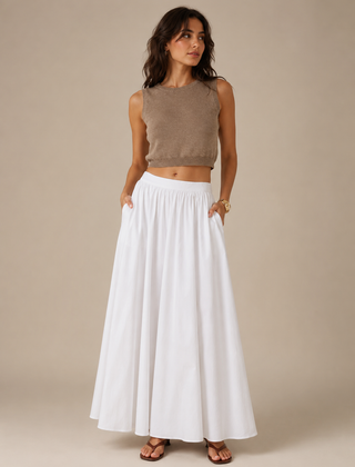 Ava | Cotton Clothing Maxi Linen Skirt