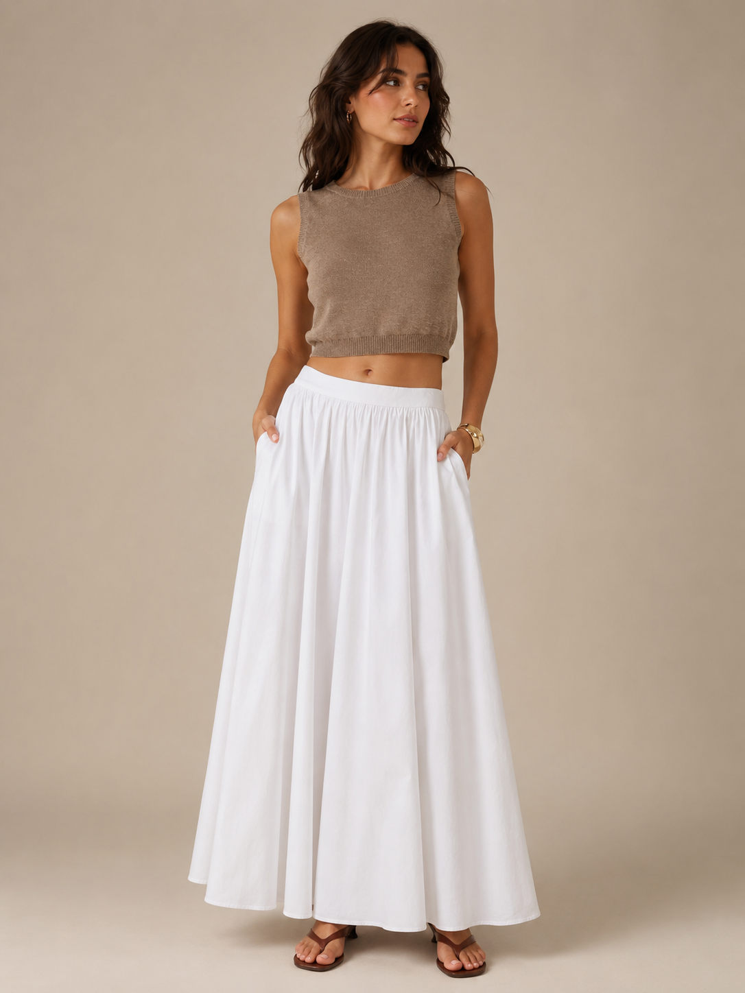 Ava | Cotton Clothing Maxi Linen Skirt