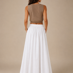 Ava | Cotton Clothing Maxi Linen Skirt