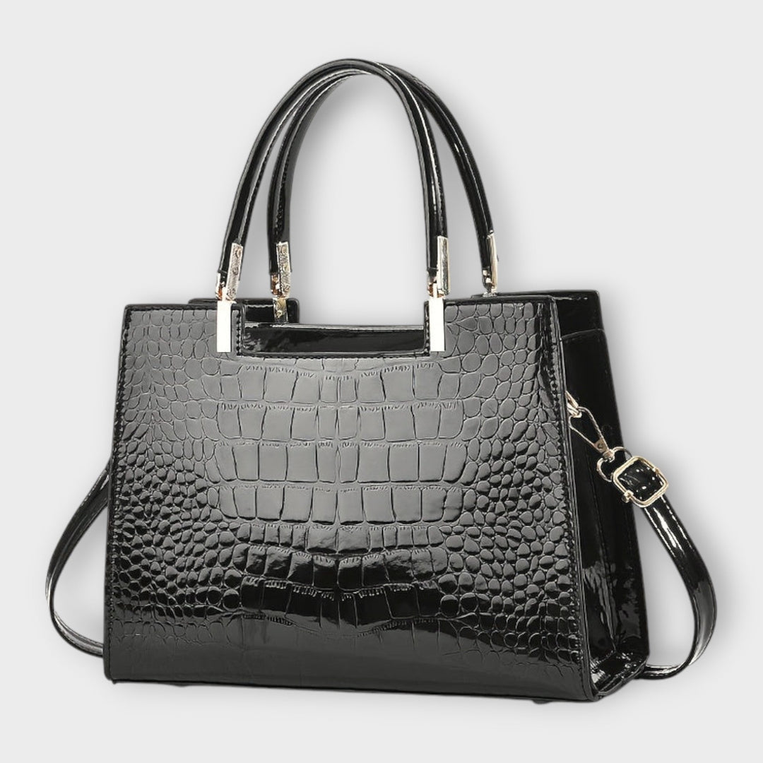 Olivia - Bolsa de Mão com Estampa de Crocodilo Brilhante