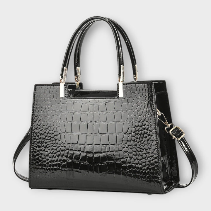 Olivia - Bolsa de Mão com Estampa de Crocodilo Brilhante