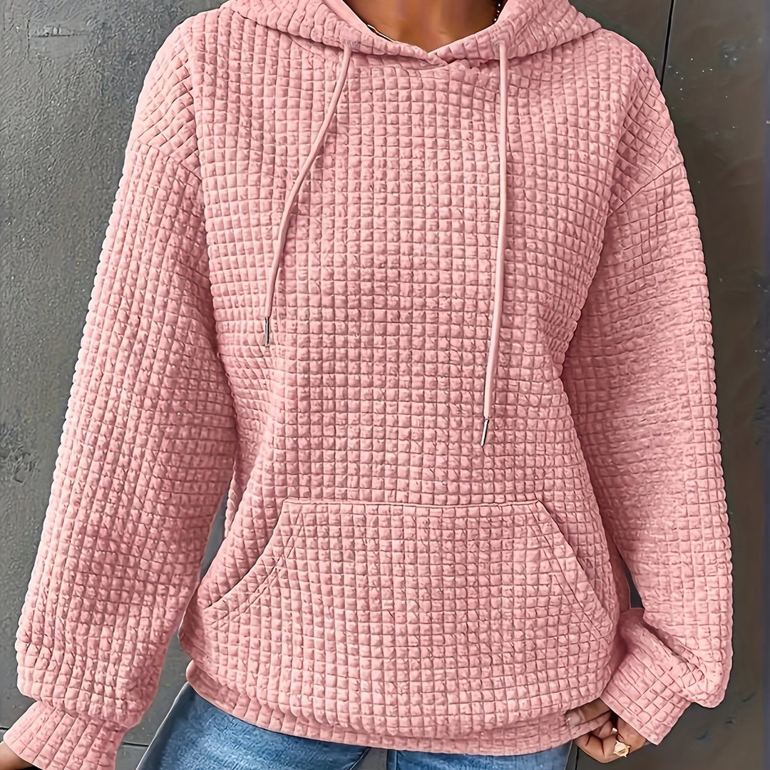 Lena | Cozy Waffle Knit Hooded Sweater