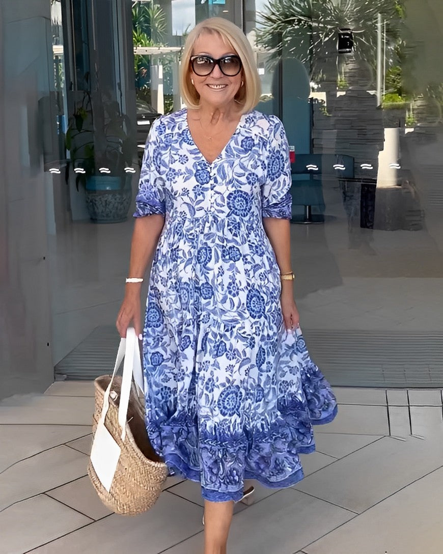 Keisha | Floral Gracioso com Decote em V