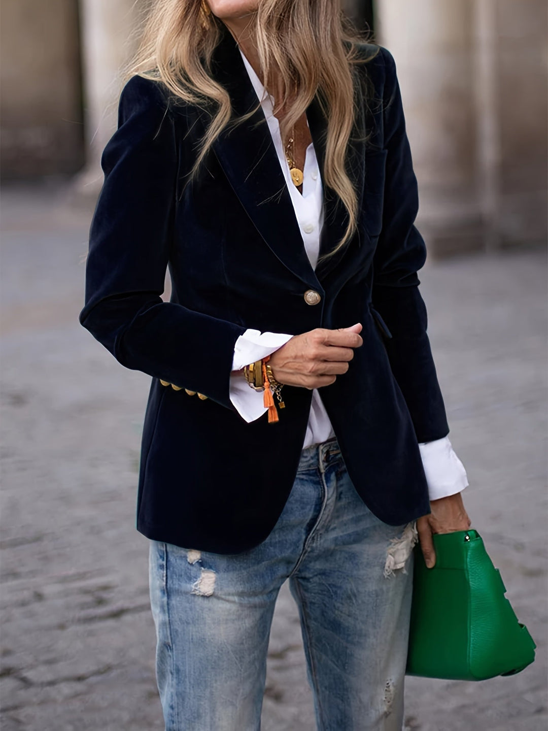 Elena | Blazer de Veludo – Confiança, Conforto e Classe Atemporal