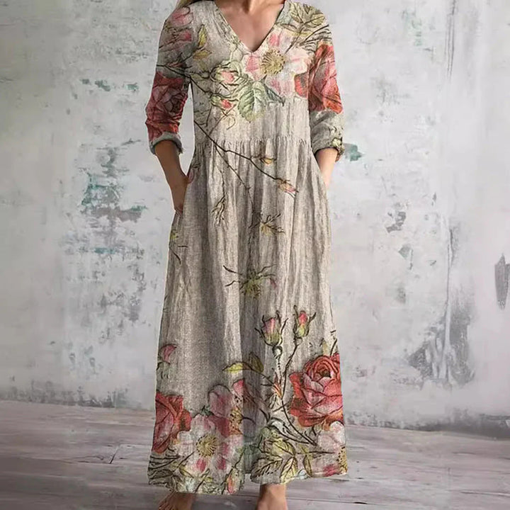 Vestido Midi Boho Floral Chic