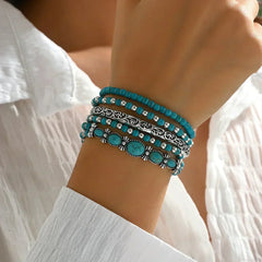 Benjamin | Gold Green Tennis Jewellery Bracelet Set