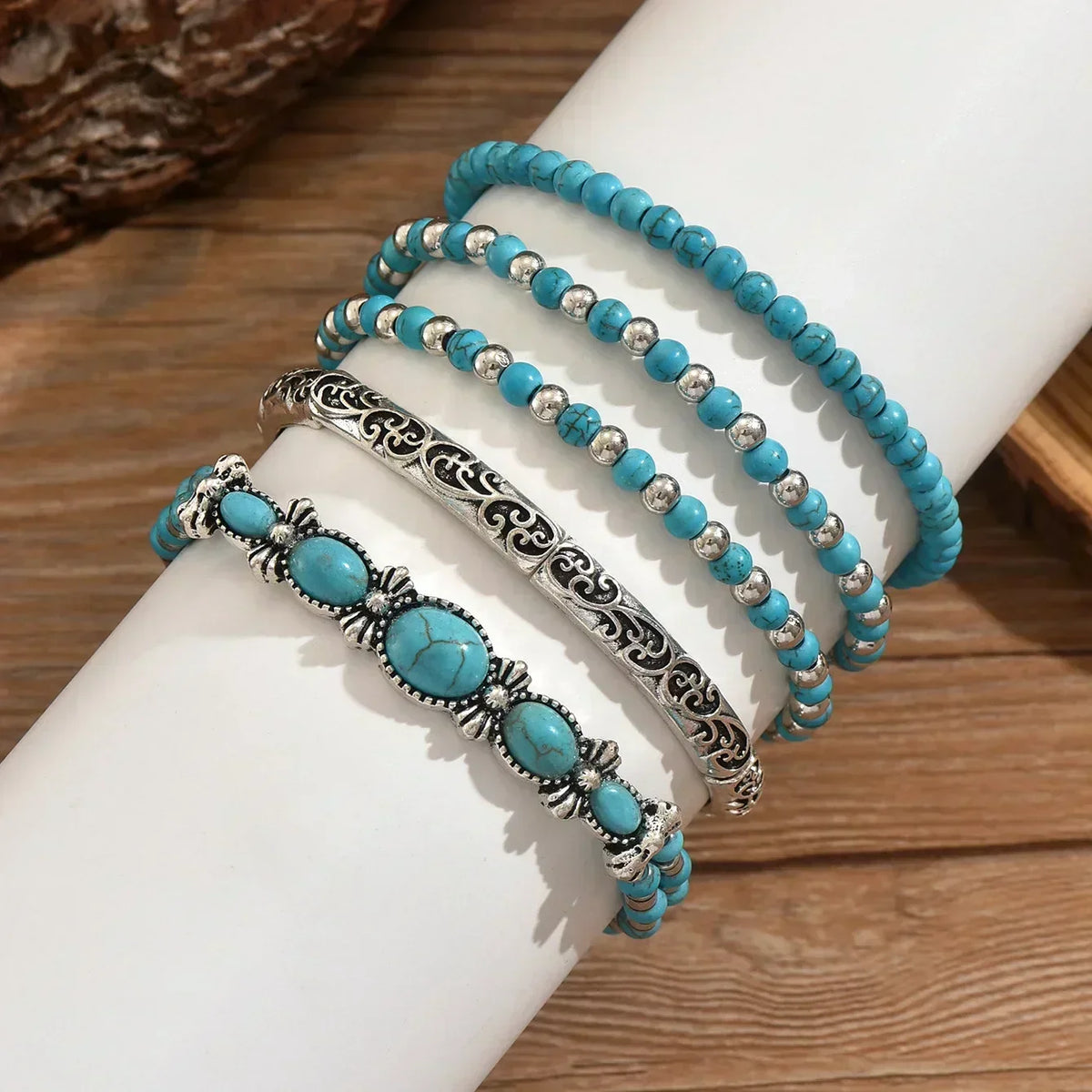 Benjamin | Gold Green Tennis Jewellery Bracelet Set