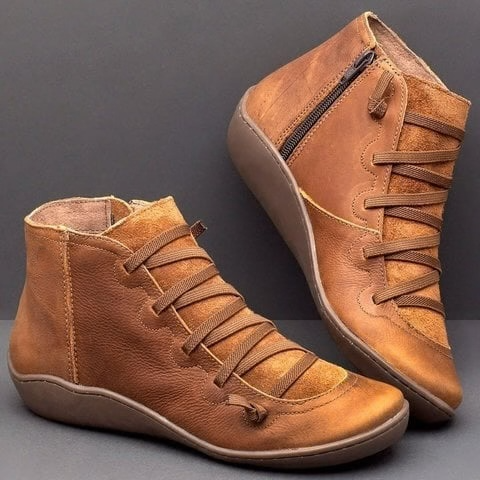 Benjamin | Leather Flat Barefoot Women Ankle Shoes