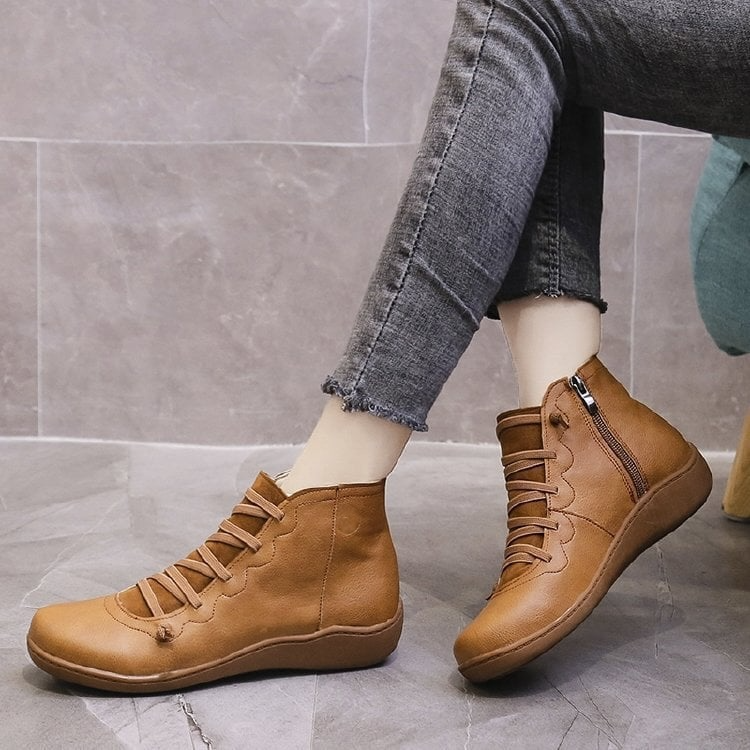 Benjamin | Leather Flat Barefoot Women Ankle Shoes