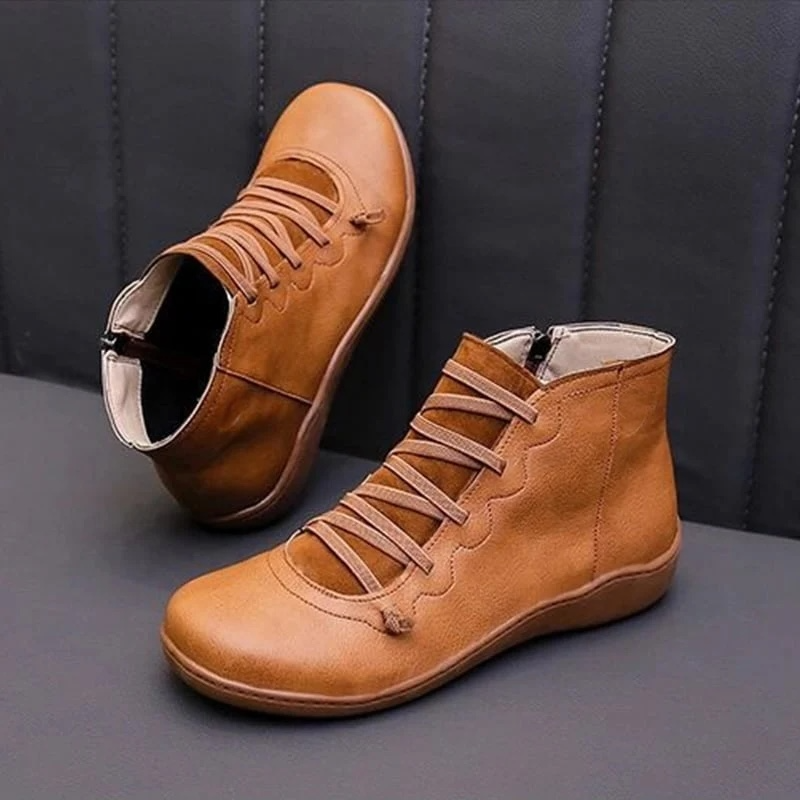 Benjamin | Leather Flat Barefoot Women Ankle Shoes