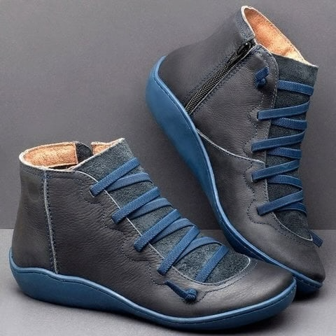 Benjamin | Leather Flat Barefoot Women Ankle Shoes