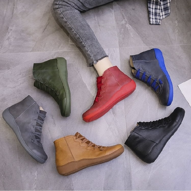 Benjamin | Leather Flat Barefoot Women Ankle Shoes