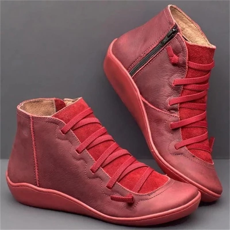 Benjamin | Leather Flat Barefoot Women Ankle Shoes