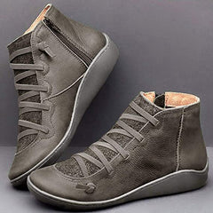Benjamin | Leather Flat Barefoot Women Ankle Shoes